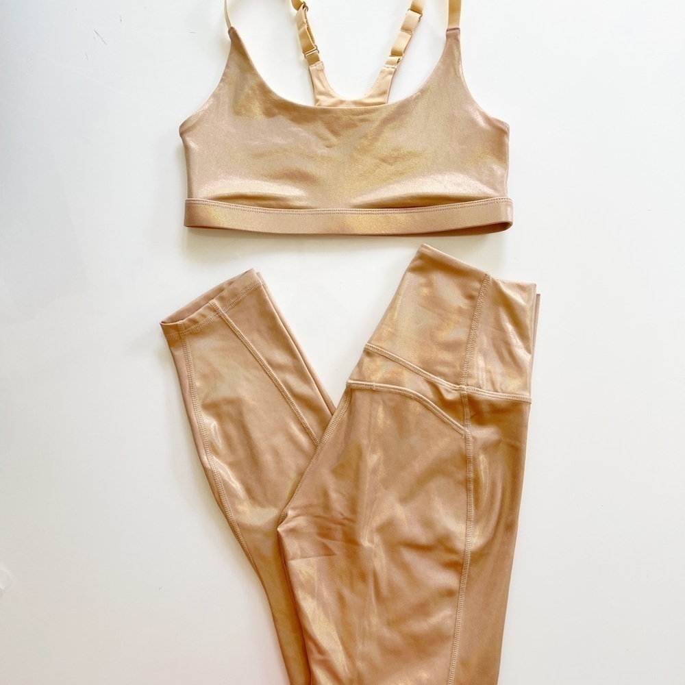 Fabletics Iridescent Desert 7/8 Luxe Legging + Gia Bra SET - Picture 7 of 10